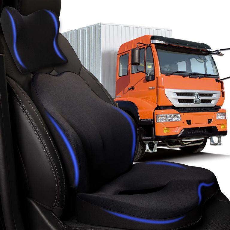 Cojin Asiento Y Almohada De Soporte Para Autooficina Negro a $15.990