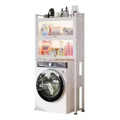 SANTU HOME & DECO - Mueble Organizador Para Lavandería 2 Niveles Blanco