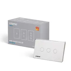 VHOME - Interruptor Wifi RF Design Vector Sin Neutro 3 Canales