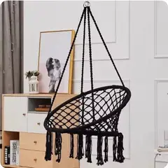 GENERICO - SILLA COLGANTE ESPECIAL PARA JARDIN O DORMITORIO UNICOLOR NEGRO