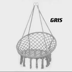 GENERICO - SILLA COLGANTE ESPECIAL JARDIN O DORMITORIOS COLOR GRIS TIPO HAMACA