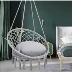 GENERICO - SILLA HAMACA COLGANTE COLOR GRIS ESPECIAL JARDIN O DORMITORIOS