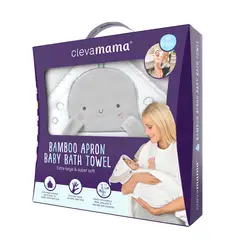 CLEVAMAMA - Toalla Delantal Bambú BLANCO