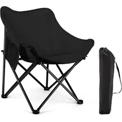 GENERICO - SILLA PLEGABLE MULTIFUNCIONAL PARA CAMPING COLOR NEGRO