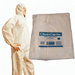 CLEANCARRIER - Buzo Desechable Polipropileno Blanco - Talla L