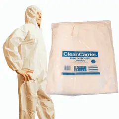 CLEANCARRIER - Buzo Desechable Polipropileno Blanco - Talla M