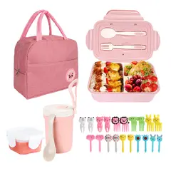 LUKOVEE - Bolso Lonchera Térmica Y Fiambrera Set Para Niños Adultos