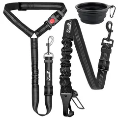 LUKOVEE - Correa Cinturón De Seguridad Auto Perros Con Plato Plegable