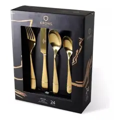 KRONS - Set 24 Cubiertos Dorados