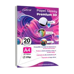 CURSOR - Papel Fotografico Glossy A4 Premium 3D 250gr 20H