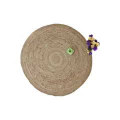 GENERICO - Alfombra de Yute Redonda Natural Pequeña 90x90 cm