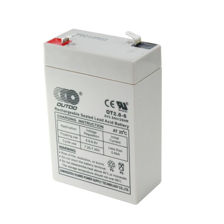 Batería de respaldo 6 volt 2.8 Ah recargable
