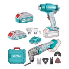 TOTAL TOOLS - Kit Pistola De Calor + Herramienta Oscilante Multiuso 20V
