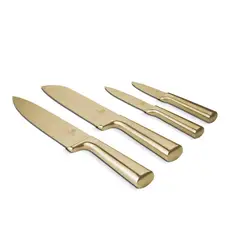 BERLINGER HAUS - Set de 4 cuchillos de acero inoxidable dorado