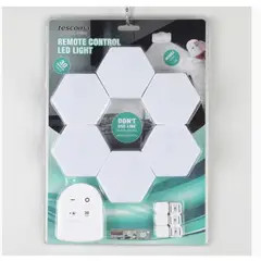 GENERICO - 6 Luces Led Hexagonales Control Remoto Luz de Noche