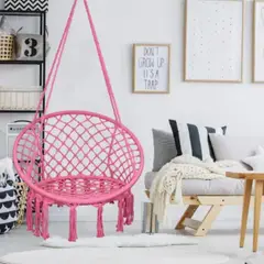 GENERICO - SILLA COLGANTE UNICOLOR FUCSIA TIPO HAMACA