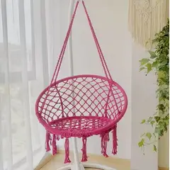 GENERICO - SILLA COLGANTE TIPO HAMACA ESPECIAL JARDIN O DORMITORIOS COLOR FUCSIA