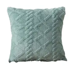 GENERICO - Pack 2 Funda Para Cojín Felpa 45x45 Verde Agua