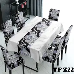 GENERICO - Mantel + 6 Fundas de silla Decorativo Living Cocina