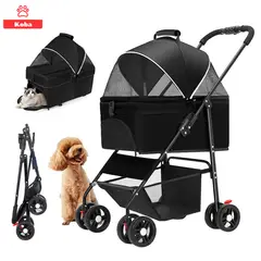 KOBA - Coche Mascota Paseo Plegable 3 En 1 Para Perros Gatos Michis