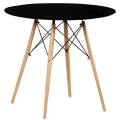 ITAHOME - MESA COMEDOR REDONDA MELAMINA EAMES NEGRA