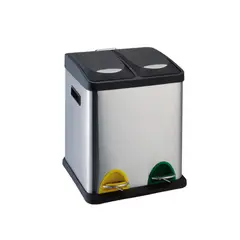 IGPRO - Basurero 16L Metalico Doble Acero Inoxidable