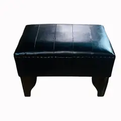 GENERICO - Banqueta Lineal Negro Eco Cuero 60x40x40 Rimar