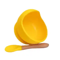 GENERICO - Plato de silicona y cuchara para bebé