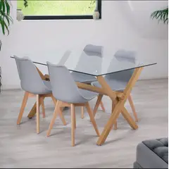 GENERICO - Comedor Bianca 140cm -Gris 4 puestos…
