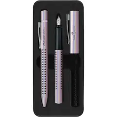 FABER-CASTELL - Pluma + Bolígrafo Grip Edition Glam Pearl