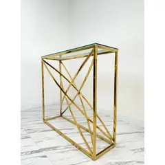 GENERICO - Arrimo dorado y vidrio tempaldo 8mm MGR MUEBLES