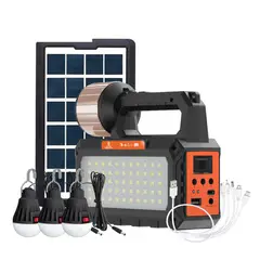 GENERICO - Kit Solar Emergencia Camping Ampolletas+linterna+usb+radio