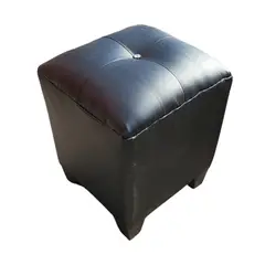 GENERICO - Pouf Negro Botón Diamante 35x35x42 Muebles Rimar