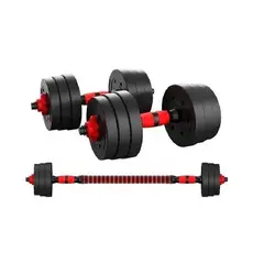 GENERICO - Set Mancuernas Y Barra Unibles 15kg Fitness Pesas Ajustables