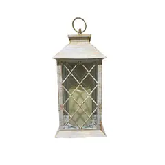 VGO - Fanal con vela led blanco14x31 cm