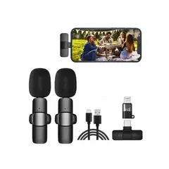 GENERICO - Pack 2 Microfono Inalambrico Compatible iPhone Y C Negro