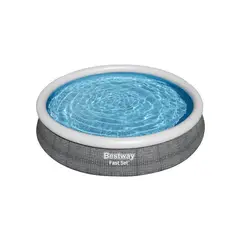 BESTWAY - Piscina Redonda Fácil Armado c/Filtro Gris 3.66MX76C