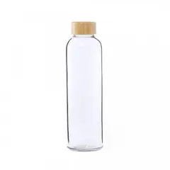 GENERICO - Botella De Vidrio Con Tapa Bambú de Agua Bebidas 500ml
