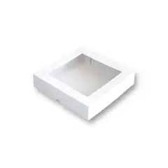 GENERICO - Pack 10 Cajas Para 4 Alfajores 14x14x3cm Con Visor/ventana