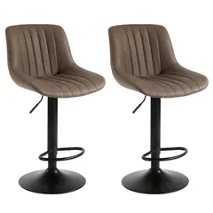 NOVAHUS - Pack de 2 Sillas de Bar New York Confort Marrón