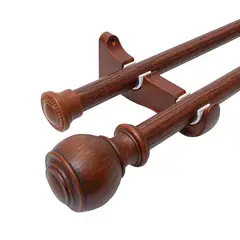 GENERICO - Set Simil Madera 28 Mm Doble 250 Cm Tubo Hierro - S9533