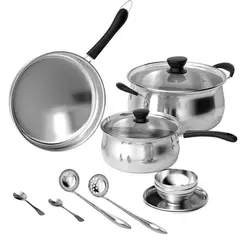 AIZO - Juego de cocina acero inoxidable engrosado para 2 personas