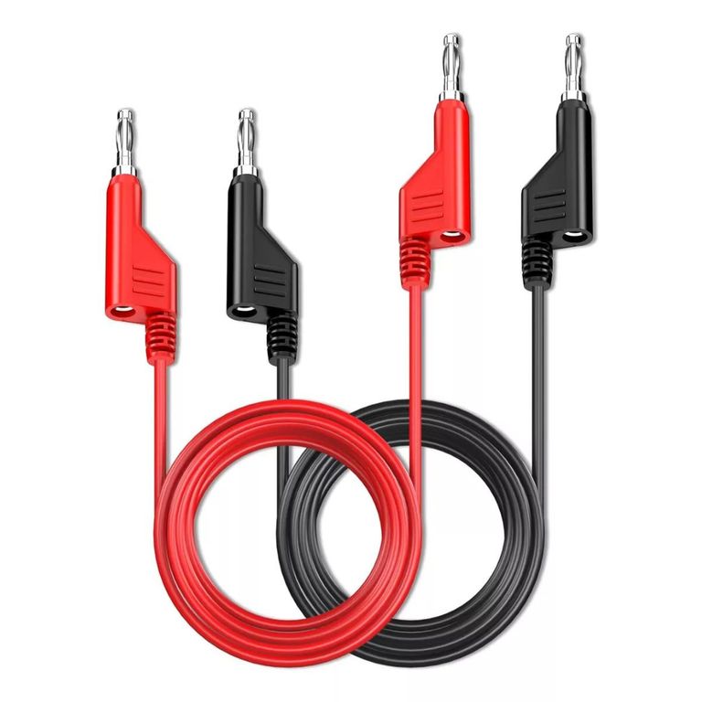 Cable Banana A Banana, 0.5m Cable 24awg, Pack 2 Und para múltimetros