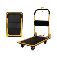 GENERICO - CARRO PLEGABLE DE CARGA 300 KG DE ACERO AMARILLO TIPO YEGUA
