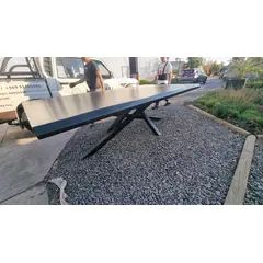 NOWU HOGAR - Mesa Comedor Roble Antu Negra 10-12 Personas