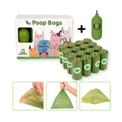 GENERICO - Bolsas Ecologica Desecho De Mascotas 16 Rollos 240 Bolsas Biodegradable