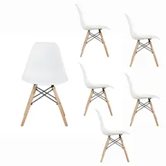 SPAZZIO - Kit 6 sillas Badem blancas - Blanco