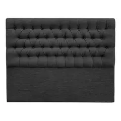 IMPORTCLICK - Respaldo Super King Piso Capitone Premiun 200x140 CM Gris Oscuro Lino