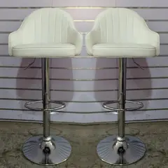 ARTIHOGAR - Pack 2 Sillas Bar Nordic Ecocuero Color Blanco