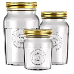 NADIR - Pack 3 Frascos Conserveros Vintage (1500 - 1000 - 500 Ml)